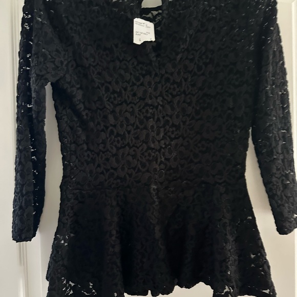 NWT Forever 21 Black Lace Knit Top - Picture 2 of 6